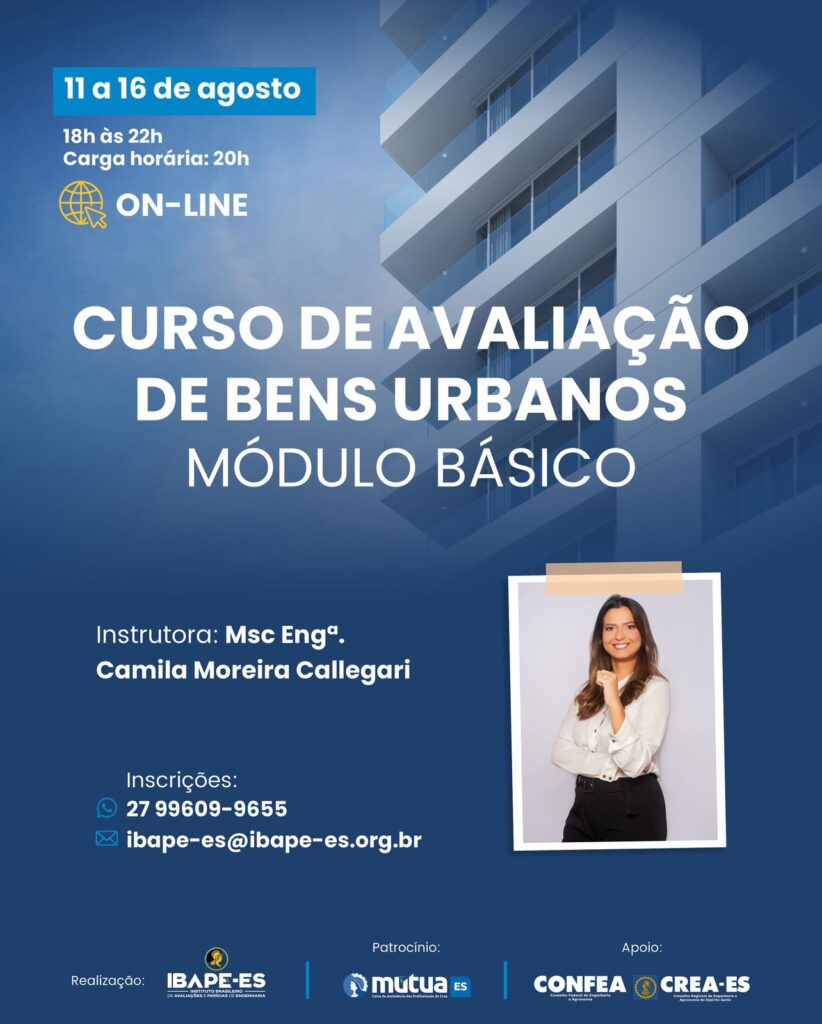 Curso Avaliação Urbana – Módulo Básico – 100% ONLINE Curso Avaliação Urbana – Módulo Básico – 100% ONLINE